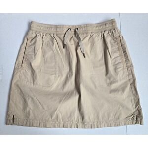 L.L. Bean Women's Medium Regular Beige Elastic Drawstring Waist Activewear Skirt